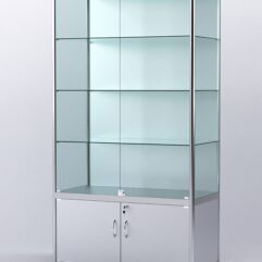 Витрина АЛПРО №2-500-1 (задняя стенка - ДВП), Серебрянный