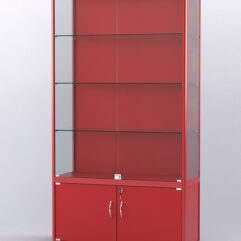 Витрина АЛПРО №2-400-1 (задняя стенка - ДВП), Красный