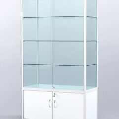 Витрина АЛПРО №2-500-2 (задняя стенка - стекло), Белый