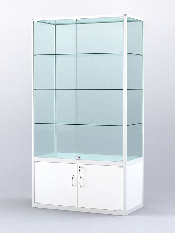 Витрина АЛПРО №2-500-2 (задняя стенка - стекло), Белый