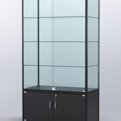 Витрина АЛПРО №2-500-2 (задняя стенка - стекло), Черный