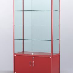 Витрина АЛПРО №2-500-2 (задняя стенка - стекло), Красный