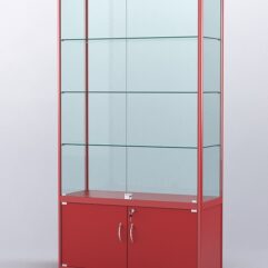 Витрина АЛПРО №2-400-2 (задняя стенка - стекло), Красный