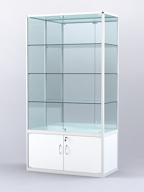 Витрина АЛПРО №2-500-3 (задняя стенка - зеркало), Белый