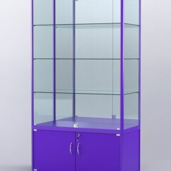 Витрина АЛПРО №2-500-3 (задняя стенка - зеркало), Фиолетовый
