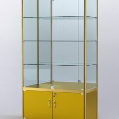 Витрина АЛПРО №2-500-3 (задняя стенка - зеркало), Золотой