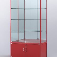 Витрина АЛПРО №2-500-3 (задняя стенка - зеркало), Красный