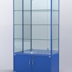 Витрина АЛПРО №2-500-3 (задняя стенка - зеркало), Синий