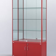 Витрина АЛПРО №2-400-3 (задняя стенка - зеркало), Красный