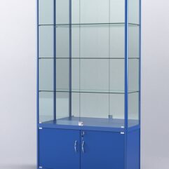 Витрина АЛПРО №2-400-3 (задняя стенка - зеркало), Синий