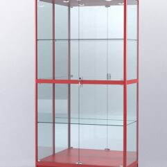 Витрина АЛПРО №3-500-3 (задняя стенка - зеркало), Красный