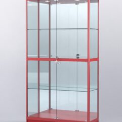 Витрина АЛПРО №3-400-3 (задняя стенка - зеркало), Красный