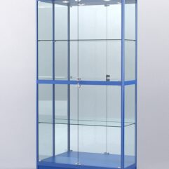 Витрина АЛПРО №3-400-3 (задняя стенка - зеркало), Синий