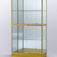 Витрина АЛПРО №4-500-3 (задняя стенка - зеркало), Золотой