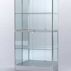 Витрина АЛПРО №4-500-3 (задняя стенка - зеркало), Серебрянный