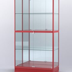 Витрина АЛПРО №4-500-3 (задняя стенка - зеркало), Красный