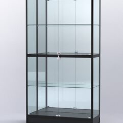 Витрина АЛПРО №4-400-3 (задняя стенка - зеркало), Черный