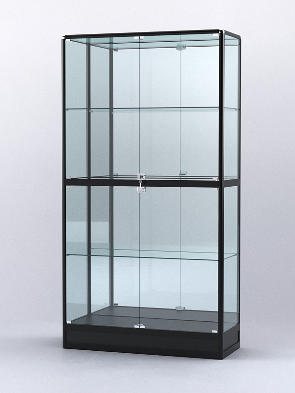 Витрина АЛПРО №4-400-3 (задняя стенка - зеркало), Черный
