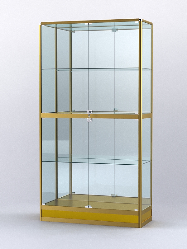 Витрина АЛПРО №4-400-3 (задняя стенка - зеркало), Золотой