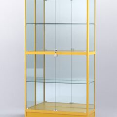 Витрина АЛПРО №4-400-3 (задняя стенка - зеркало), Желтый