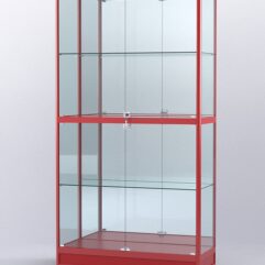 Витрина АЛПРО №4-400-3 (задняя стенка - зеркало), Красный