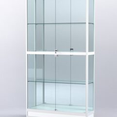 Витрина АЛПРО №4-300-3 (задняя стенка - зеркало), Белый