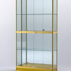 Витрина АЛПРО №4-300-3 (задняя стенка - зеркало), Золотой
