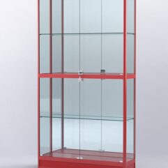 Витрина АЛПРО №4-300-3 (задняя стенка - зеркало), Красный