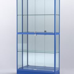 Витрина АЛПРО №4-300-3 (задняя стенка - зеркало), Синий