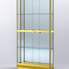 Витрина АЛПРО №4-200-3 (задняя стенка - зеркало), Золотой