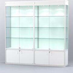 Витрина АЛПРО №1-2м-400-1 (задняя стенка - ДВП), Белый
