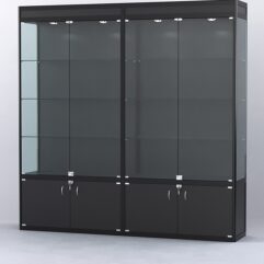 Витрина АЛПРО №1-2м-400-1 (задняя стенка - ДВП), Черный