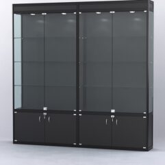 Витрина АЛПРО №1-2м-300-1 (задняя стенка - ДВП), Черный