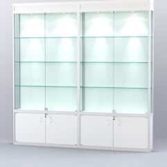 Витрина АЛПРО №1-2м-200-1 (задняя стенка - ДВП), Белый