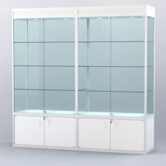 Витрина АЛПРО №1-2м-500-2 (задняя стенка - стекло), Белый