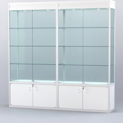 Витрина АЛПРО №1-2м-400-2 (задняя стенка - стекло), Белый