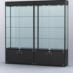 Витрина АЛПРО №1-2м-400-2 (задняя стенка - стекло), Черный