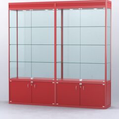 Витрина АЛПРО №1-2м-400-2 (задняя стенка - стекло), Красный
