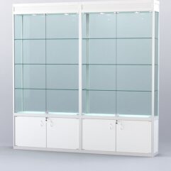 Витрина АЛПРО №1-2м-300-2 (задняя стенка - стекло), Белый