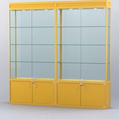 Витрина АЛПРО №1-2м-300-2 (задняя стенка - стекло), Желтый