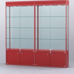 Витрина АЛПРО №1-2м-300-2 (задняя стенка - стекло), Красный
