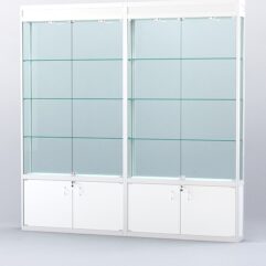 Витрина АЛПРО №1-2м-200-2 (задняя стенка - стекло), Белый