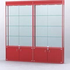 Витрина АЛПРО №1-2м-200-2 (задняя стенка - стекло), Красный