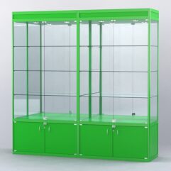 Витрина АЛПРО №1-2м-500-3 (задняя стенка - зеркало), Зеленый