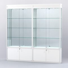 Витрина АЛПРО №1-2м-200-3 (задняя стенка - зеркало), Белый