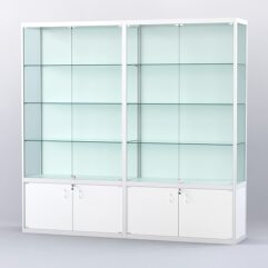 Витрина АЛПРО №2-2м-400-1 (задняя стенка - ДВП), Белый