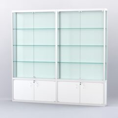 Витрина АЛПРО №2-2м-200-1 (задняя стенка - ДВП), Белый