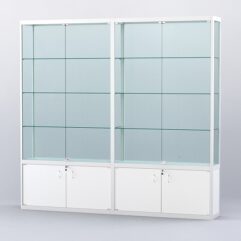 Витрина АЛПРО №2-2м-200-2 (задняя стенка - стекло), Белый