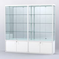 Витрина АЛПРО №2-2м-400-3 (задняя стенка - зеркало), Белый