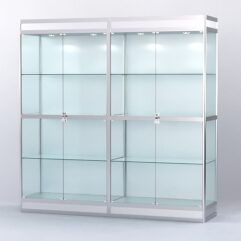 Витрина АЛПРО №3-2м-500-1 (задняя стенка - ДВП), Серебрянный